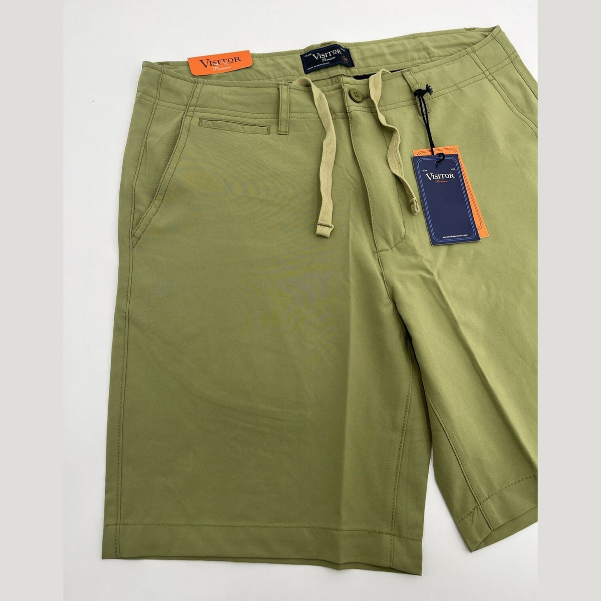 $59 Visitor Men’s Dressy/Casual Micro Light Comfy Shorts -Olive Green-Size: 30”
