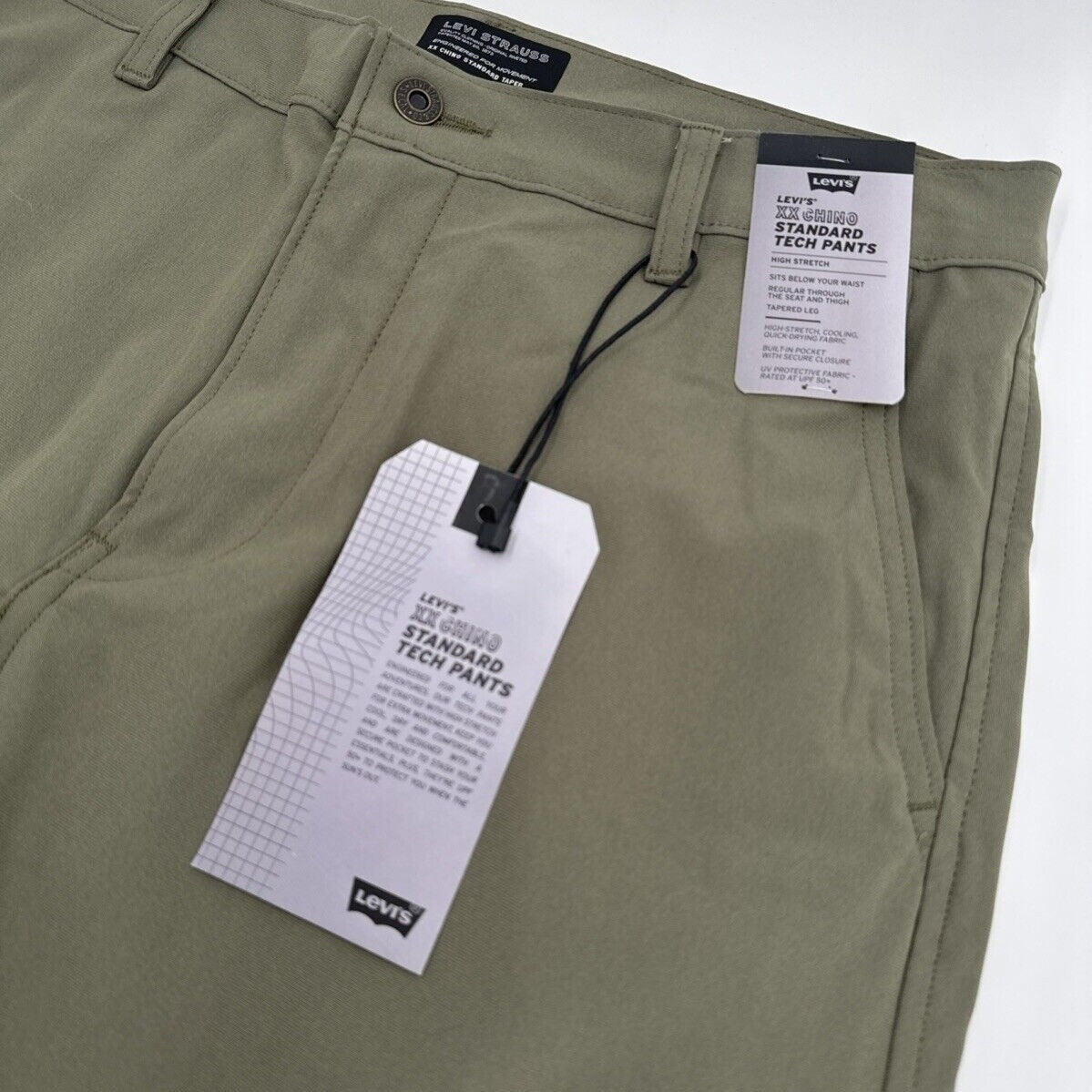 $69 Levi’s Men’s XX Chino Standard Tech Pants- Olive Green- 33W x 30L- New Tags