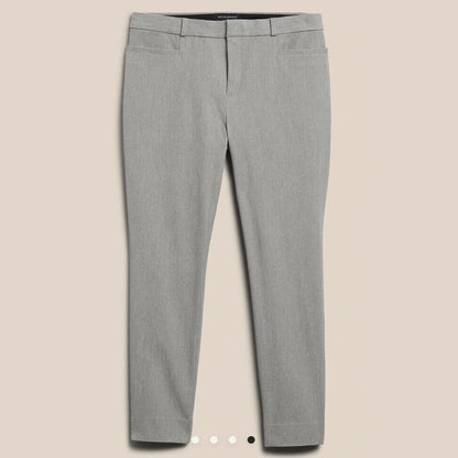 BANANA REPUBLIC Curvy SLOAN Women's Mid Rise Slim Fit Ankle Pants-Gray-Size 14