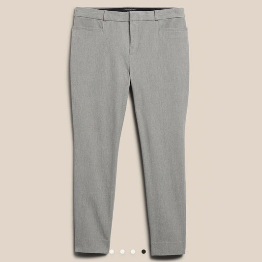 BANANA REPUBLIC Curvy SLOAN Women's Mid Rise Slim Fit Ankle Pants-Gray-Size 14