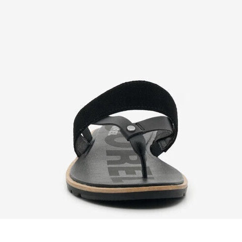 Sorel Ella II Sandals Slip On Women’s Size 7.5  Suede/Leather Flats - Black- New