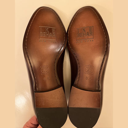 Ike Behar Trey Leather Loafers, Men's Size 8.5M- Brown NEW MSRP $450