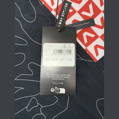 $60 RVCA Men’s Apex 2 - 18" Boardshorts Trunk - Camo Black/Red- Size: 33”- New