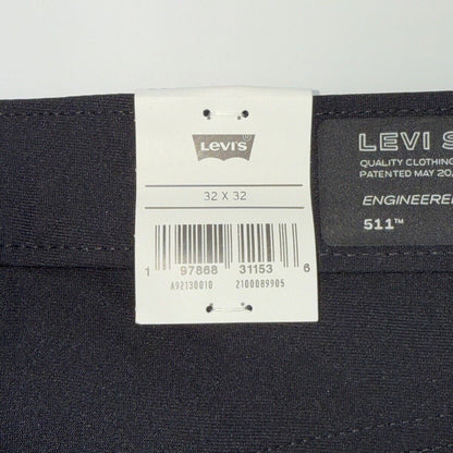 $70 Levi's Men's 511 Slim Tech Pants Stretch A92130010- Black- 32W 32L - New Tag