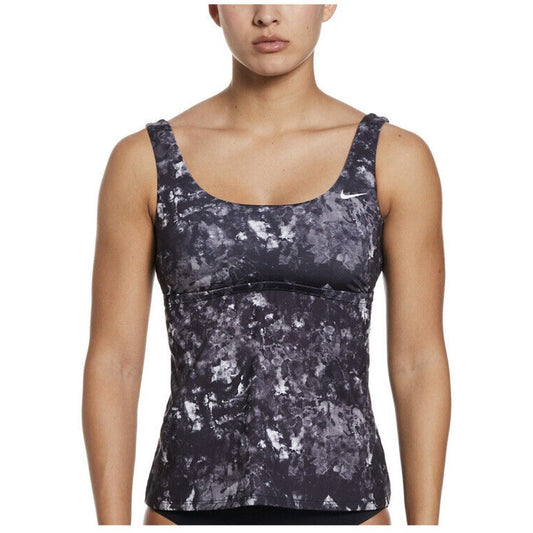 Nike Women's Earth Dye-Scoopneck Tankini Top - Small - Black - New Tag