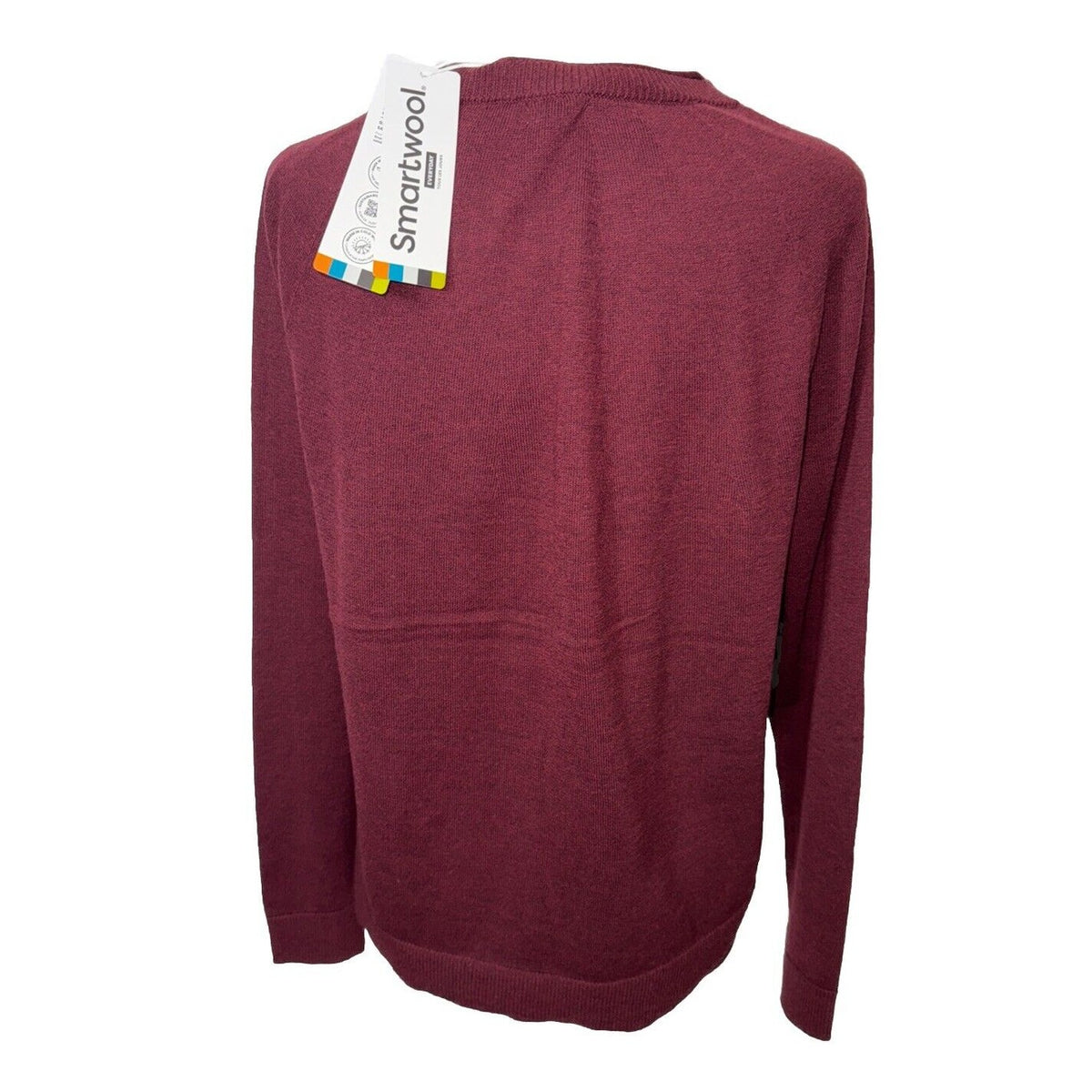 $100 Smartwool Women’s Colorblock Sweater-Cherry Heather (Maroon)-Medium -New