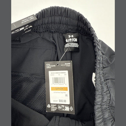 $80 Under Armour Men's UA Woven Vibe Cargo Joggers - Black - Small- New Tag