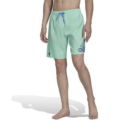 Adidas Swim Trunks Mens Floral Logo 9" Inseam Lined - Pulse Mint- XSmall - New