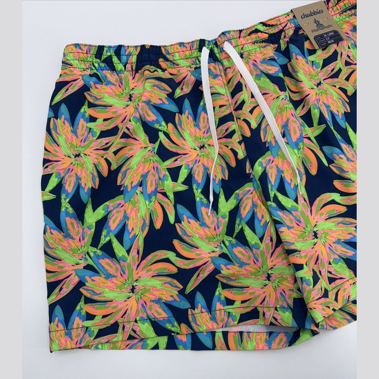 $70 Chubbies The Ocean Flowers 5.5" Inseam Swim Trunks-Multi -2XLarge -New Tag