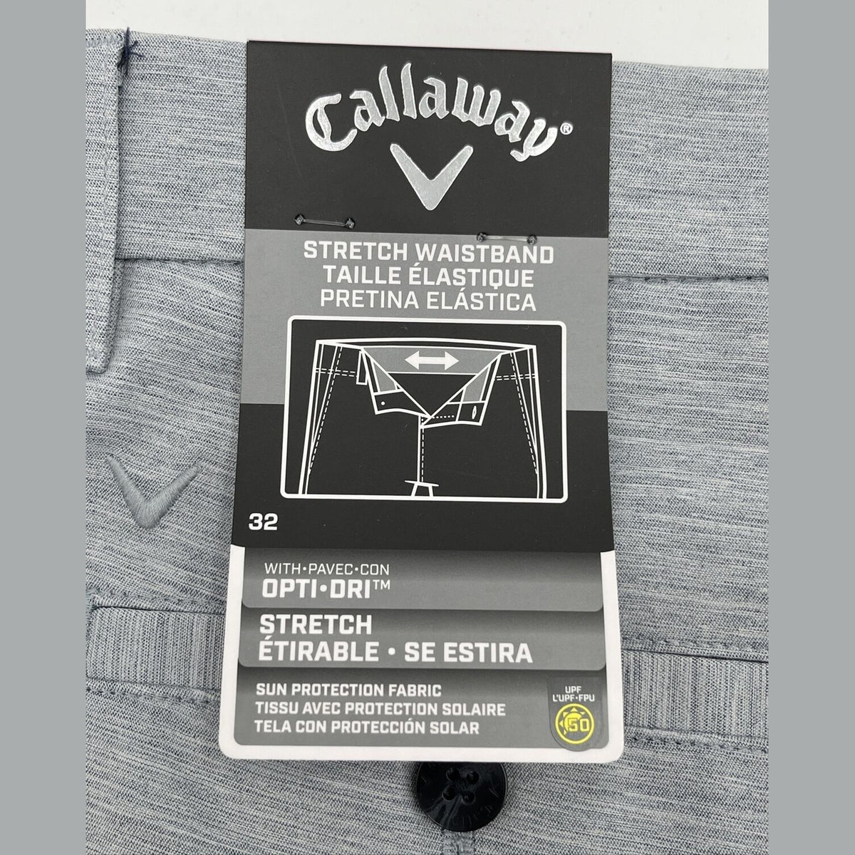 $78 Callaway Men’s Stretch Slub Melange Golf Shorts- Blue Mix-Size: 32W-Navy