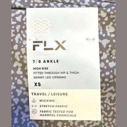 FLX  Women’s Affirmation High-Waisted 7/8 Ankle Leggings- Slate Dots- XS- NWT