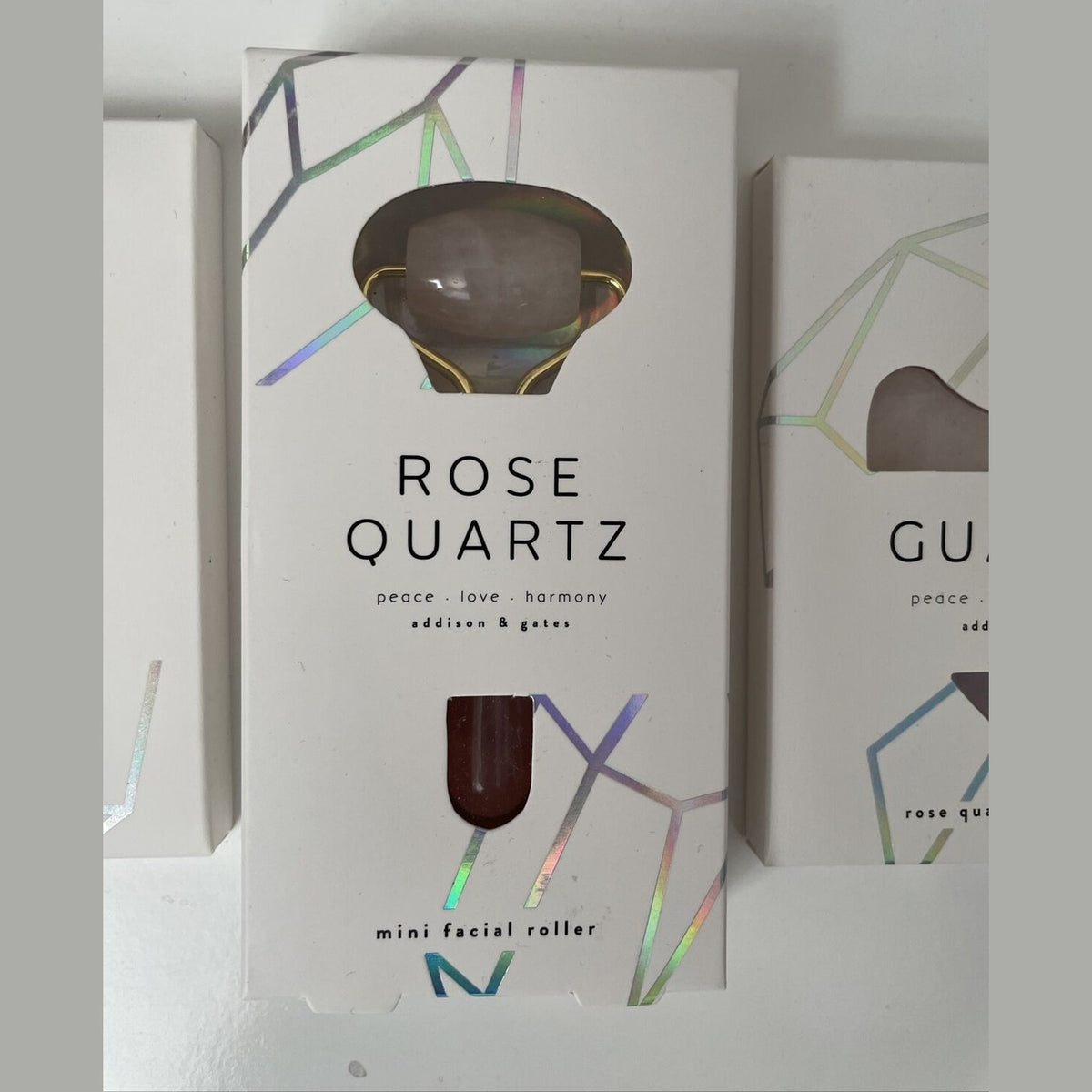 (3) Addison & Gates 3 Rose Jade Quartz Facial Roller sinus and eye $43 Value