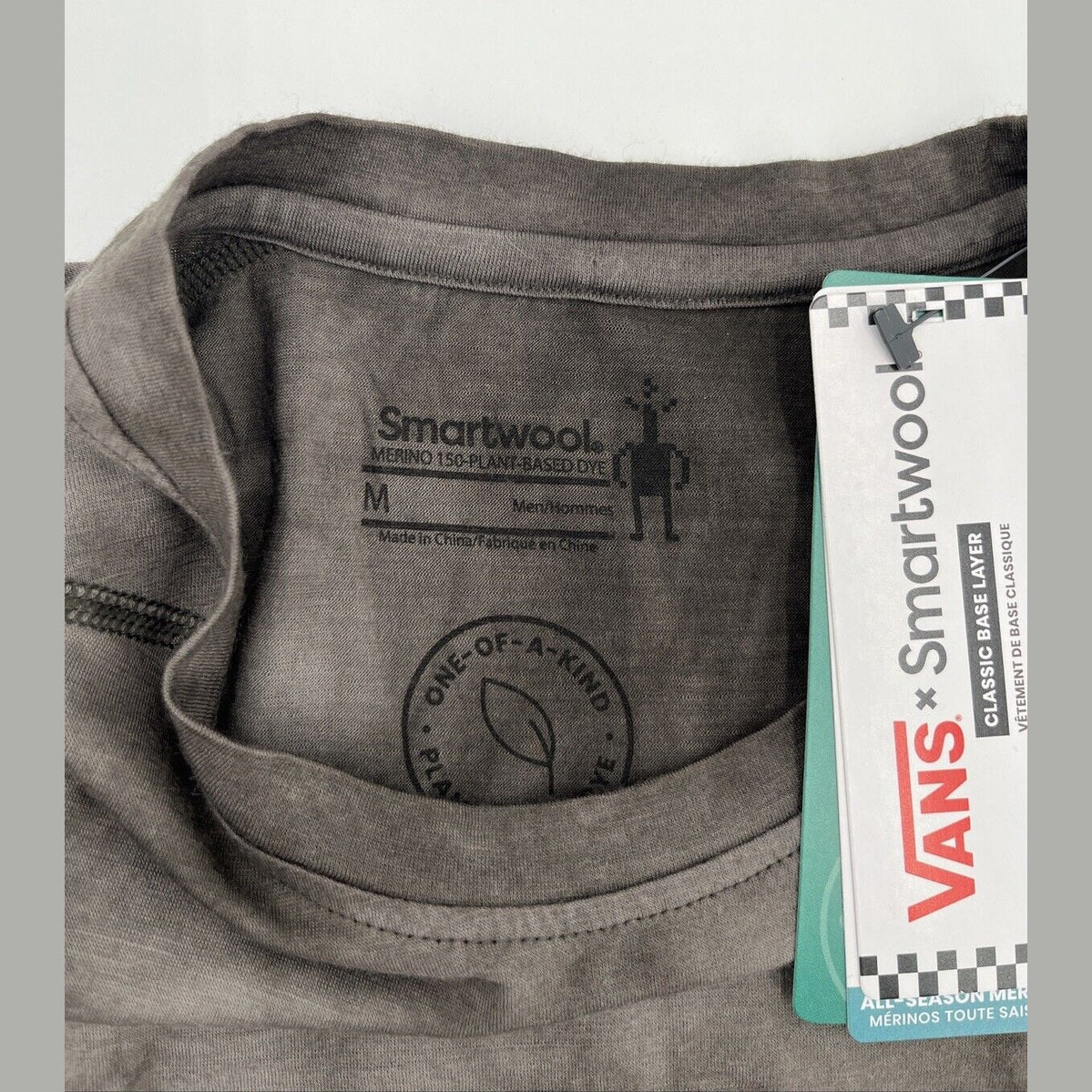 $90 Smartwool Vans Men's All-Season Merino Wool Base L/S Shirt-Black-Medium -New