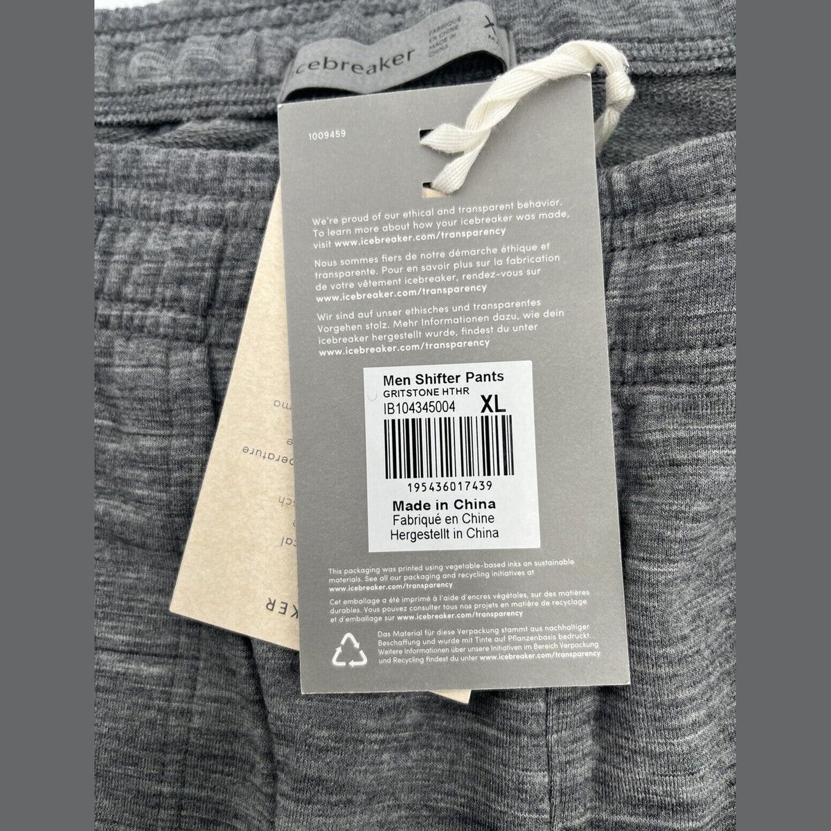 $150 Icebreaker Men’s Shifter Merino Wool Jogger Sweatpants-Gritston Grey-XLarge