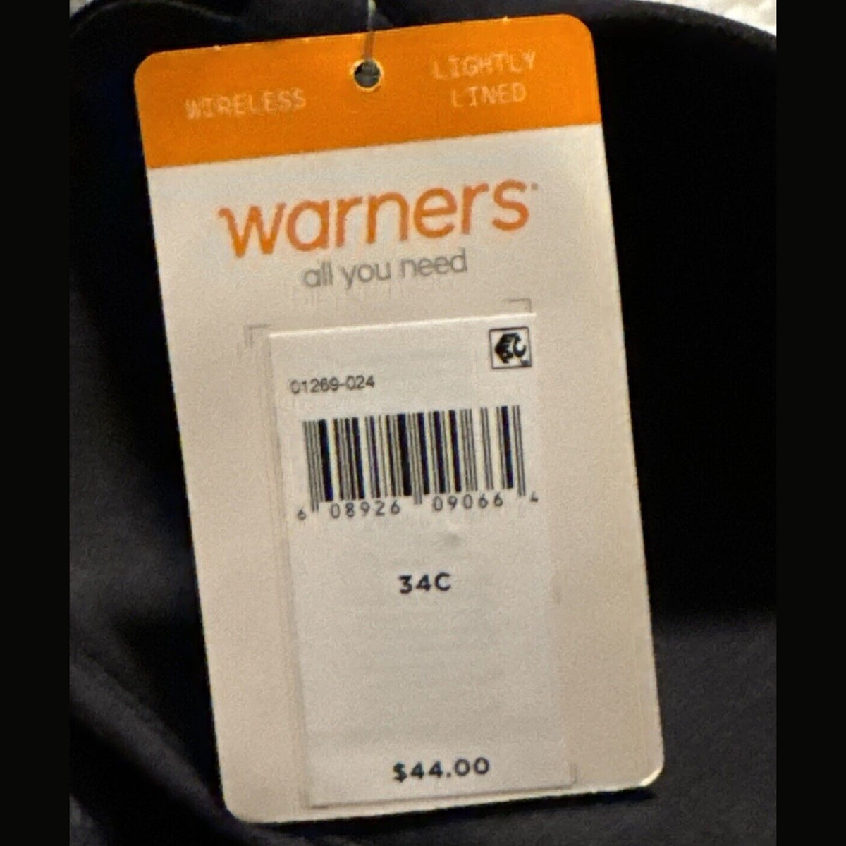 Warners Women’s Cloud 9 Super Soft Wireless Lightly Lined Bra 1269- Black - 34C