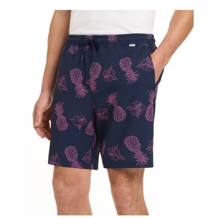 $40 Hurley Men's Salem Performance Pineapple Woven Shorts-Navy-Small-NEW
