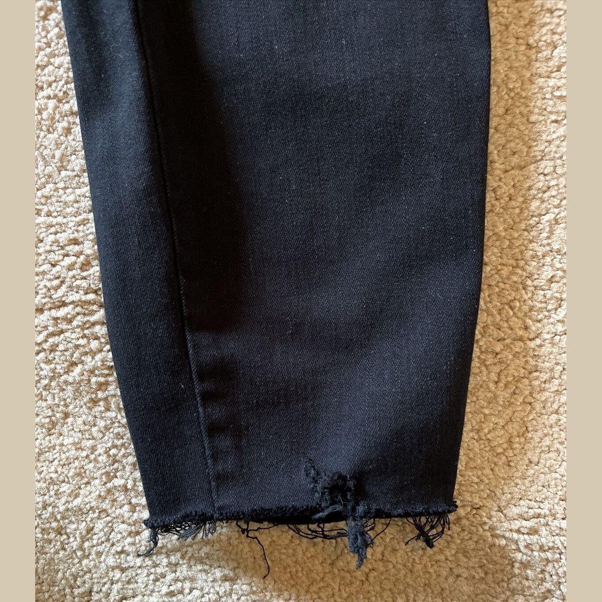 PAIGE Women’s Margot Ankle Denim Jeans  On Purpose Knee Holes-Black- 30W- New