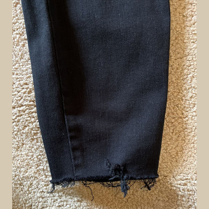 PAIGE Women’s Margot Ankle Denim Jeans  On Purpose Knee Holes-Black- 30W- New
