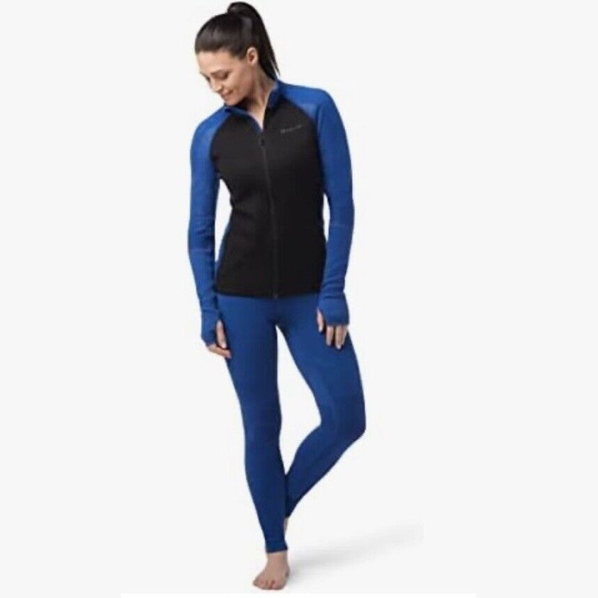 $200 SmartWool Woman’s Intraknit Active Jacket Merino Wool-Black/Blue-Medium-New