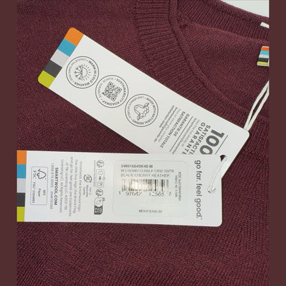 $100 Smartwool Women’s Colorblock Sweater-Cherry Heather (Maroon)-Medium -New
