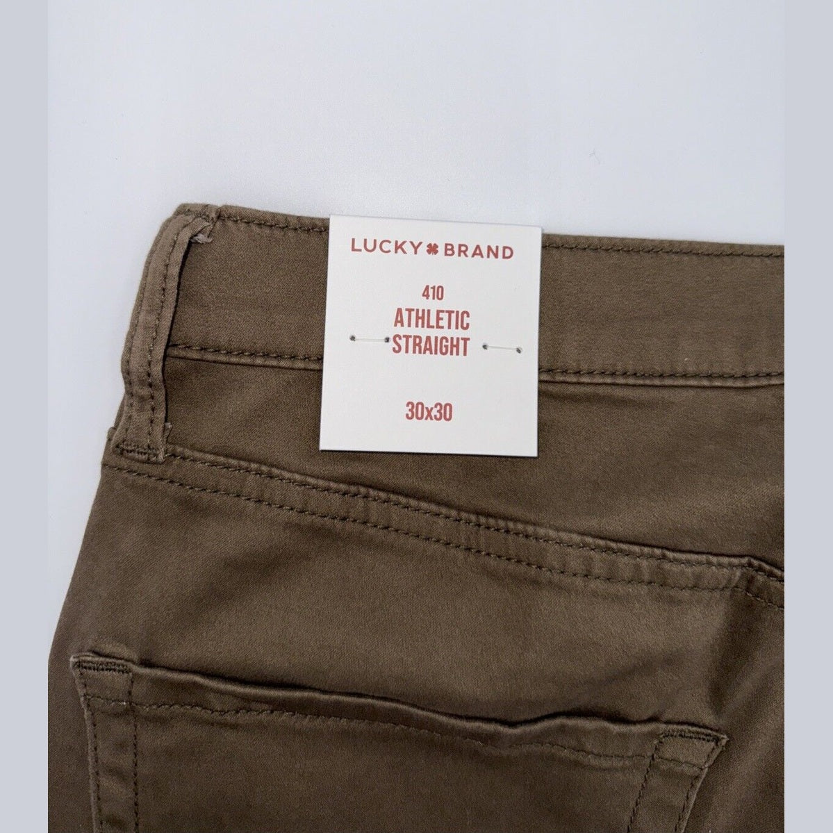 $99 Lucky Brand Men’s 410 Athletic Straight Five Pocket Pants-Bark-30W 30L- New