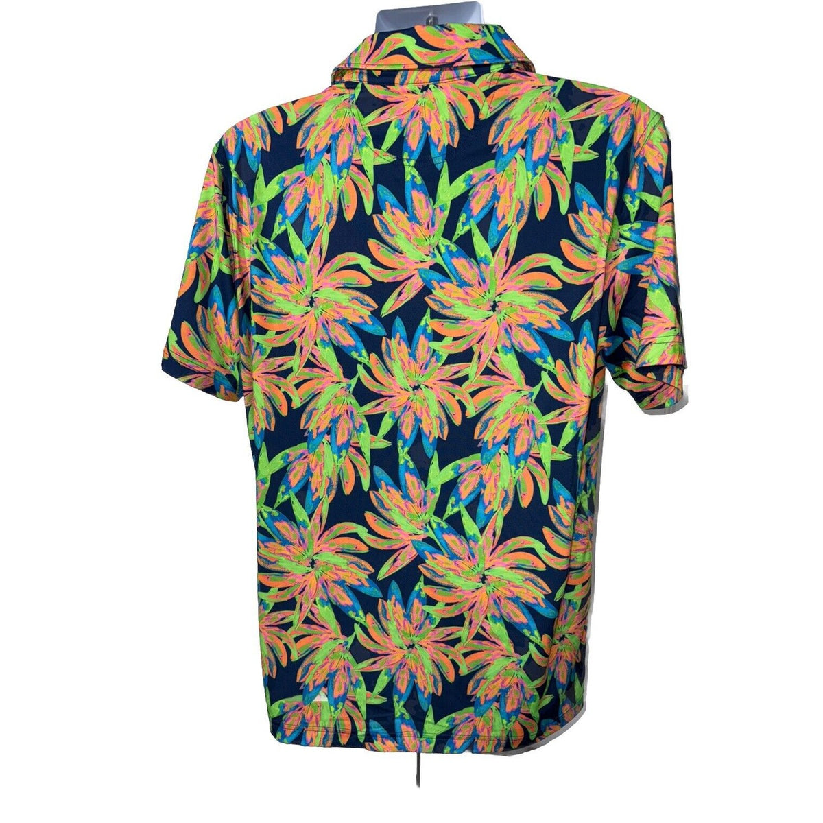 Chubbies Men's The Ocean Flower Performance Polo Shirt-Orange Multi-Medium-New