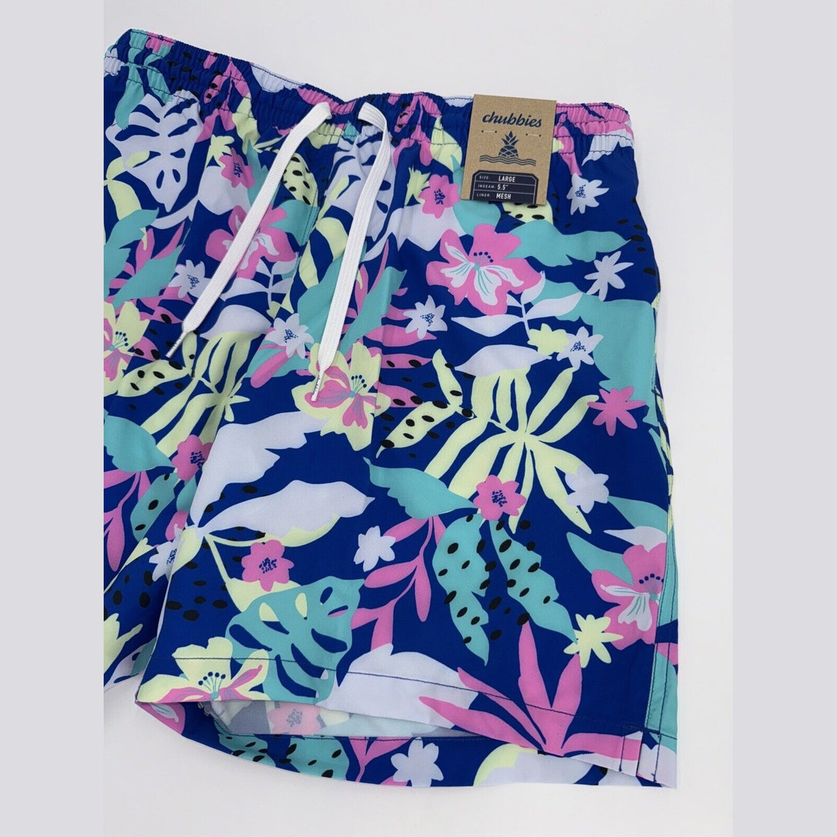 $70 Chubbies The Floral Surprise 5.5" Inseam Swim Trunks- Multi - Large -New Tag