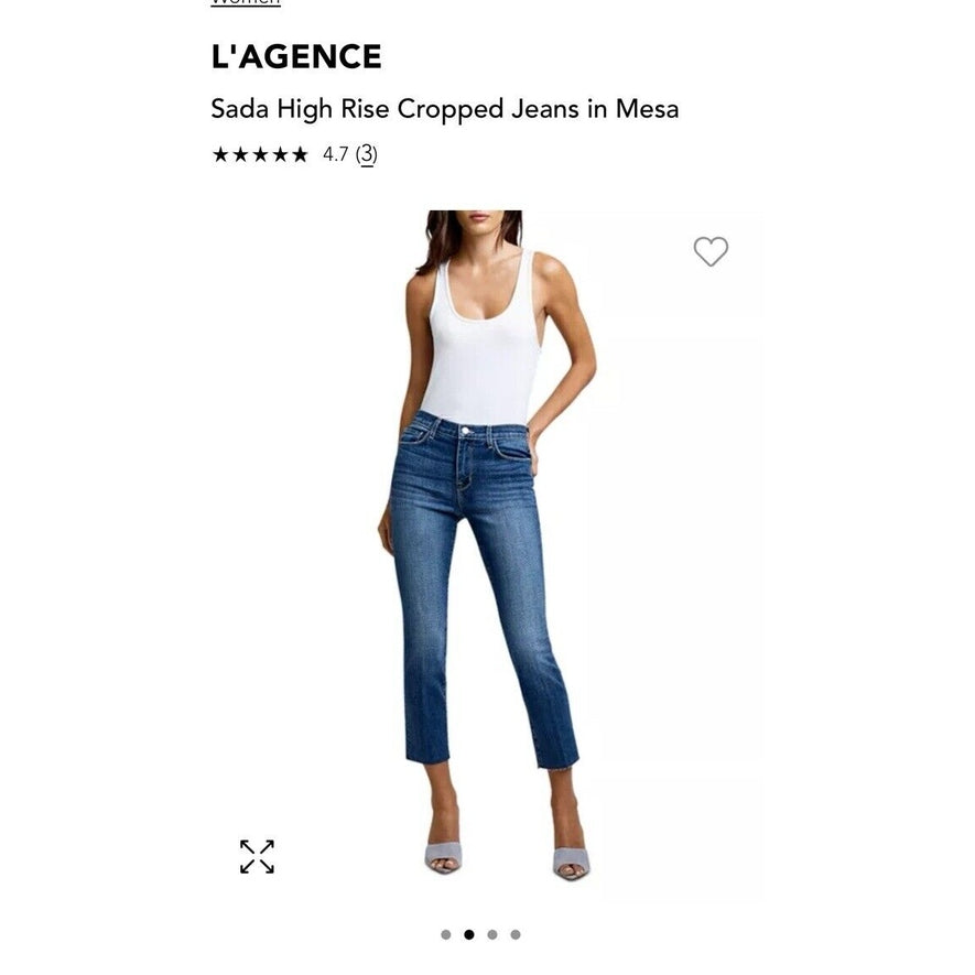 $287   L’agence Paris -Women’s Sada- High Rise  Cropped Slim - Mesa- Size 31