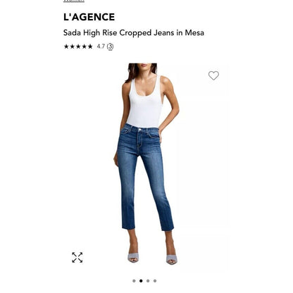 $287   L’agence Paris -Women’s Sada- High Rise  Cropped Slim - Mesa- Size 31