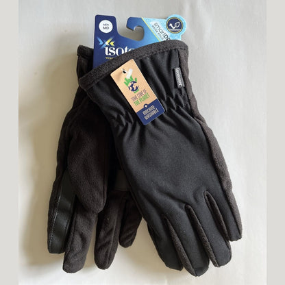Isotoner Signature Men's Smartouch Gloves Water Resistance-Black Size Medium-New