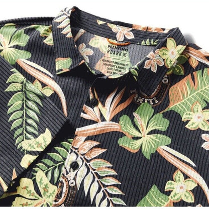 $89 Roark Men’s Hinano Bless Up Button S/S Shirt-Dark Navy (Black)-Small-New Tag