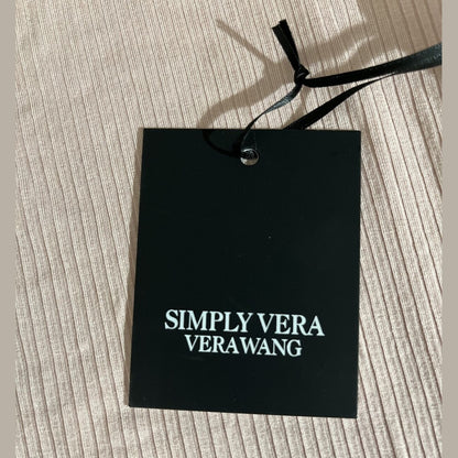 Simply Vera Wang  Essential Ribbed Turtle Neck Shirt Top-Rose-Large-New Tag$36