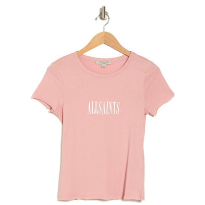 AllSaints Women’s Bela Tee Short Sleeve T Crew Neck-Pink-Size: Small -New $69