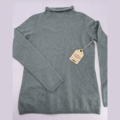 Telluride Clothing Company 2 Ply Cashmere Funnel Neck Sweater-Pistachio-Medium