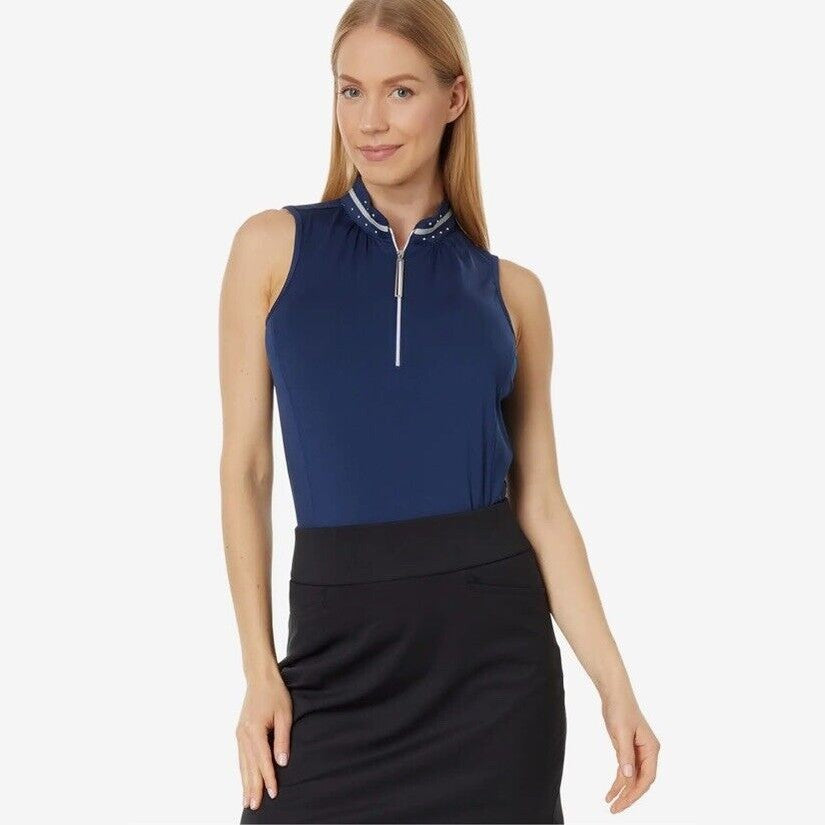 Jamie Sadock Women’s Sleeveless Golf Shirt -Moonlit- Medium - Retail $93