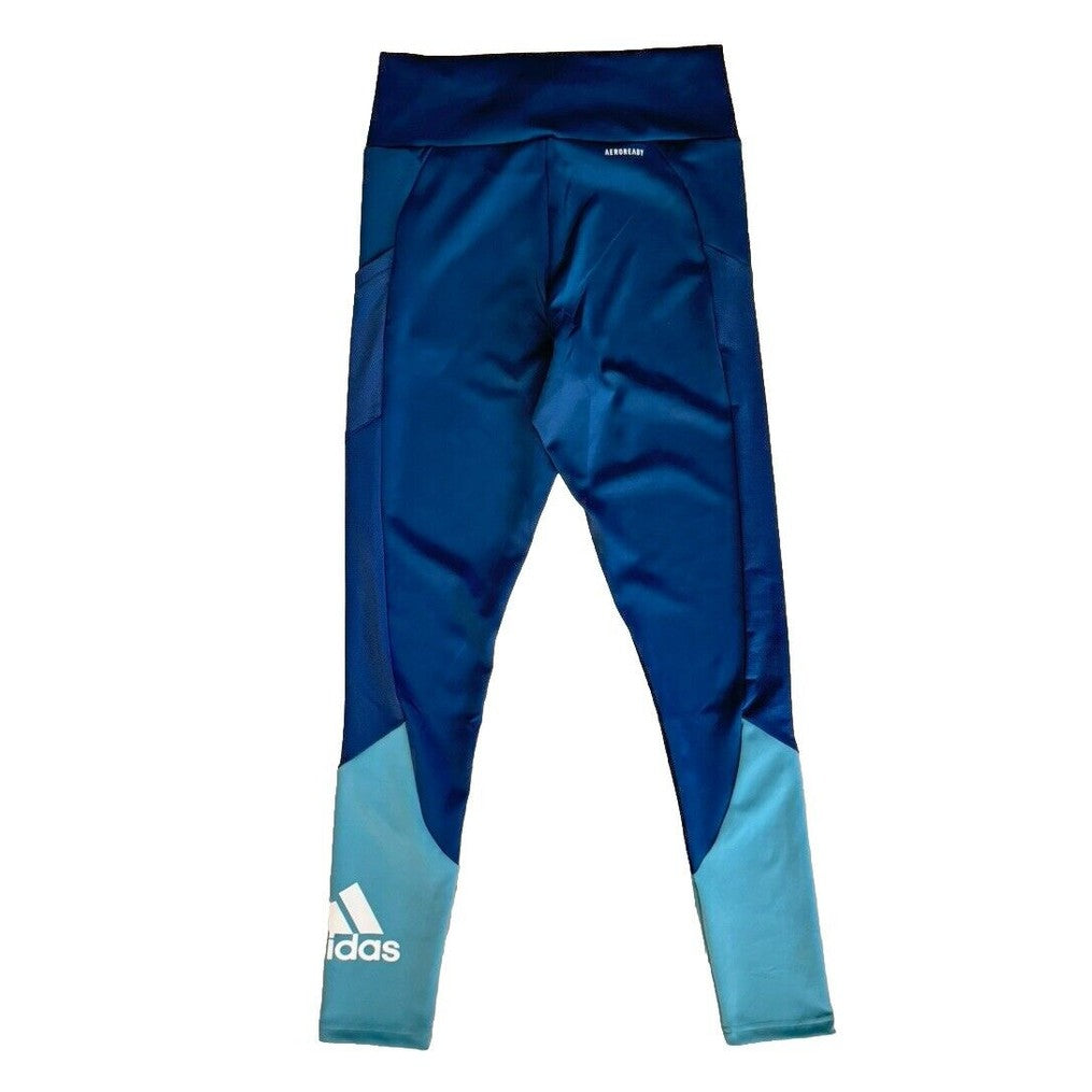 Adidas Women's - Designed 2 Move Big Logo Sport Tights-Orbit Indigo/Mint- Large