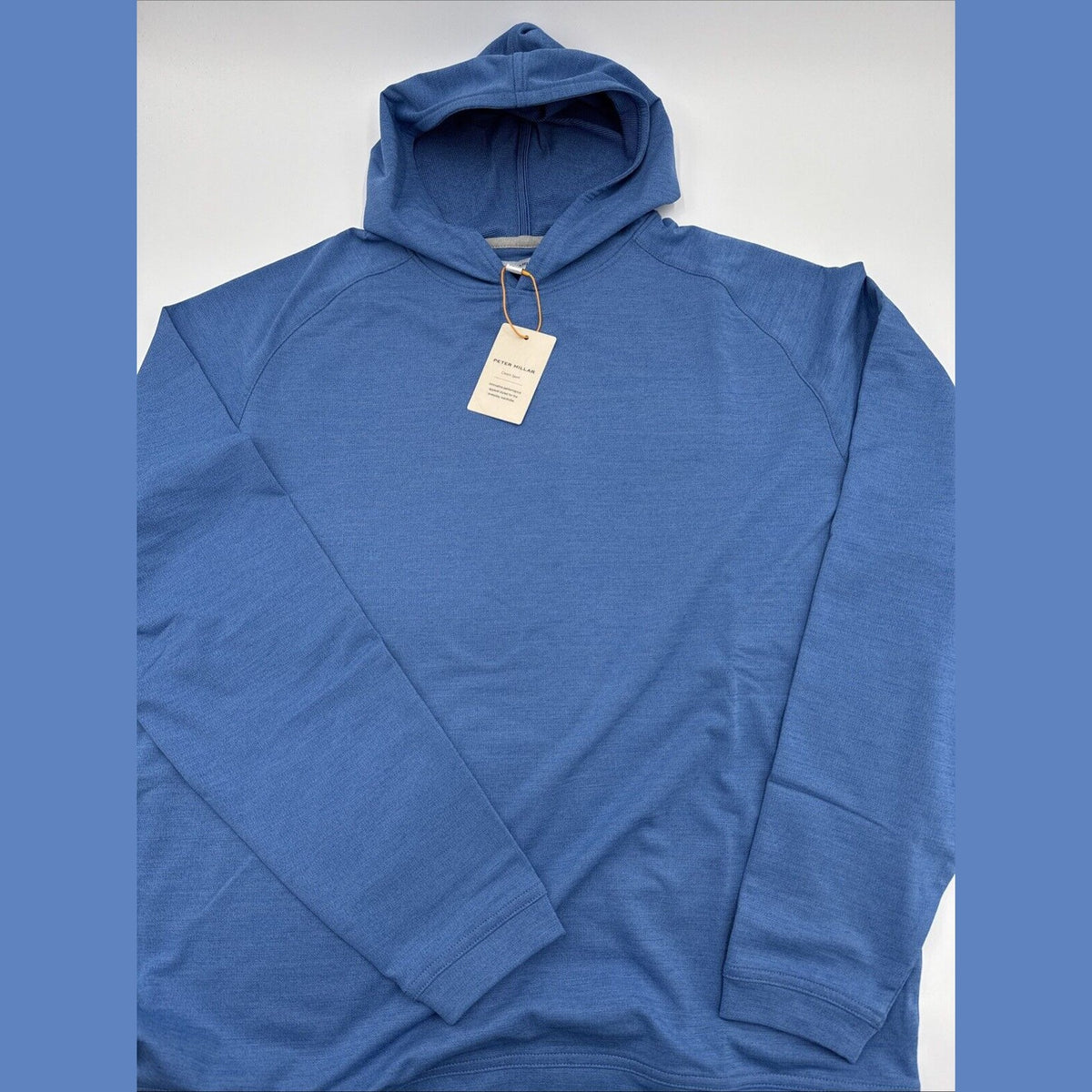 $200 Peter Millar Men’s Pine Performance Hoodie Pullover-Starboard Blue-Small