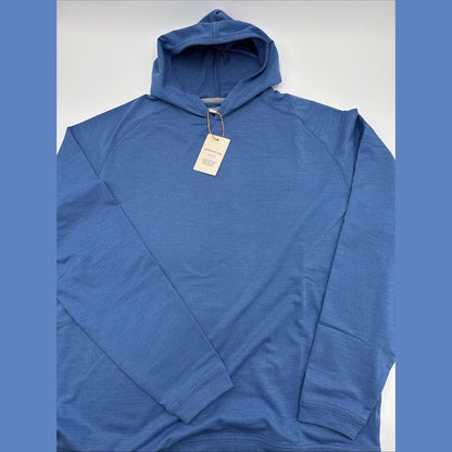 $200 Peter Millar Men’s Pine Performance Hoodie Pullover-Starboard Blue-Small