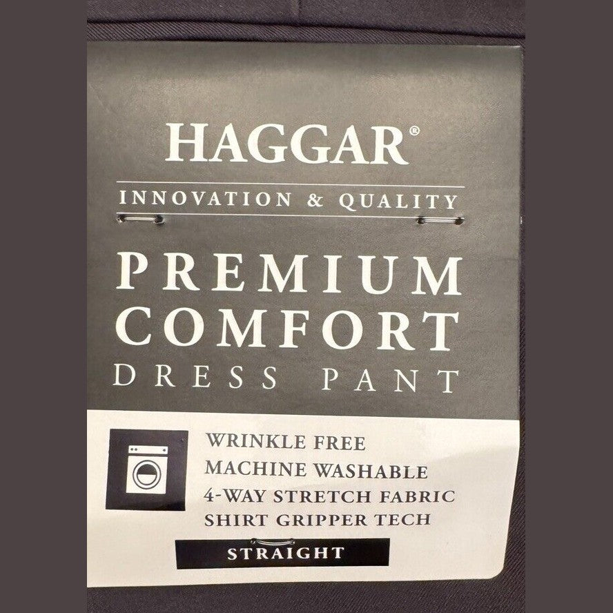 Haggar Men’s Premium Comfort Straight Fit Dress Pants- Charcoal- 30Wx32L - NWT