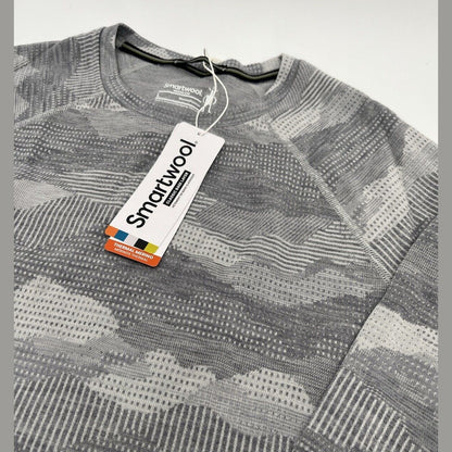 $110 Smartwool Women’s 250 Merino Wool Base Layer Crew Top-Gray Print-XSmall-New