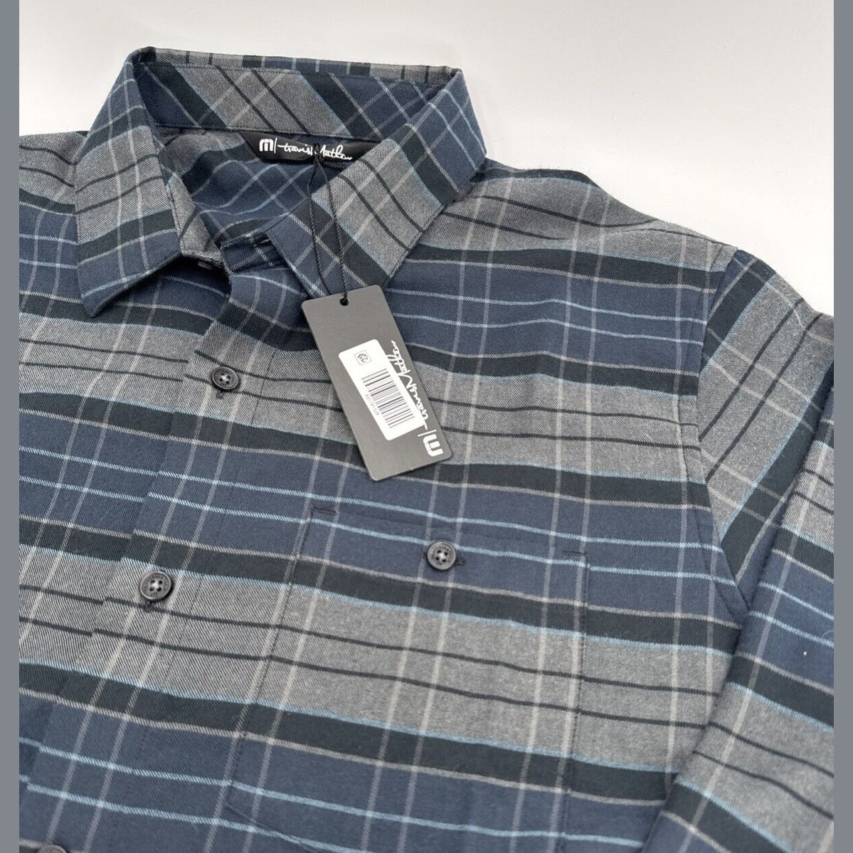 $145 Travis Mathew Men’s Button Long Sleeve Plaid Shirt-Hydroplane -Medium -New