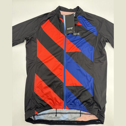 $95 Gore Wear Men Signal Cycling Full Zip Short Sleeve Jersey-Black Fire-Medium