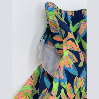 $70 Chubbies The Ocean Flowers 5.5" Inseam Swim Trunks-Multi -Medium-New Tag
