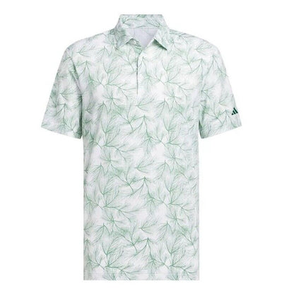 $70 Adidas Men’s ULT365 PINE Print Polo Shirt - White / Green-Medium - New Tags