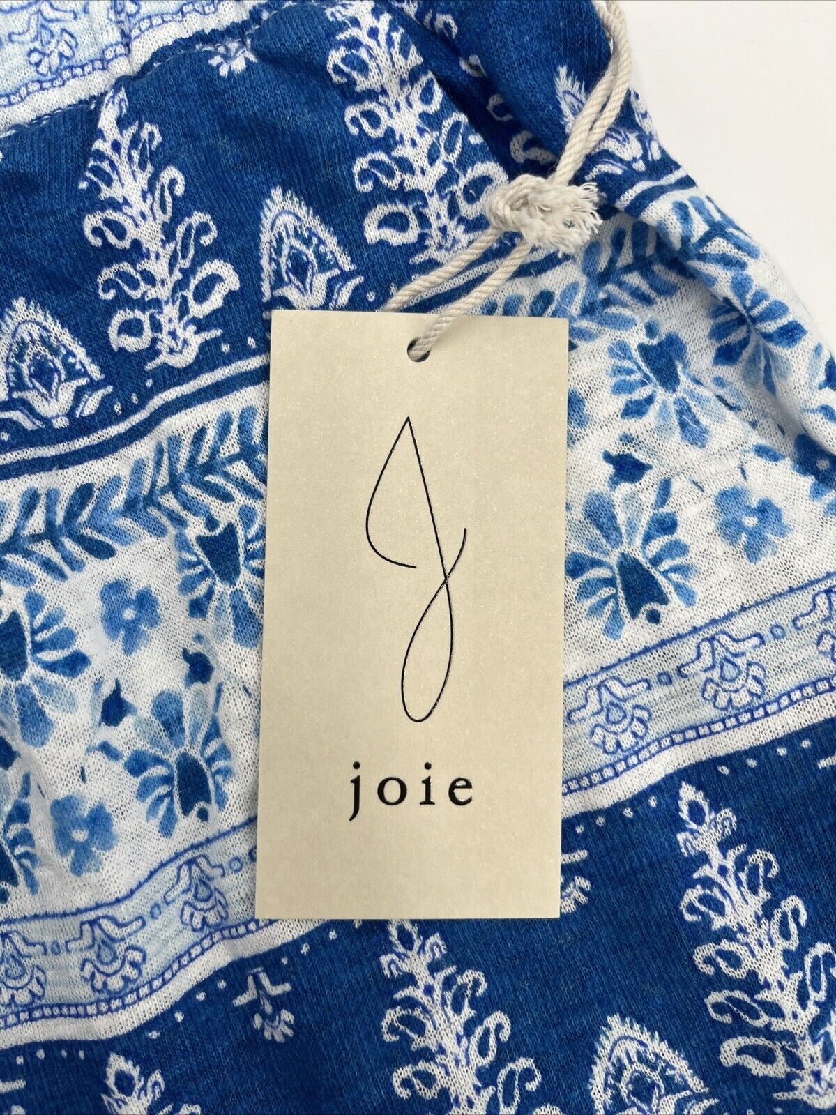 $79 Joie Women’s Linen Relaxed Fit Tassel Shorts Olivia Floral Blue- Large- New