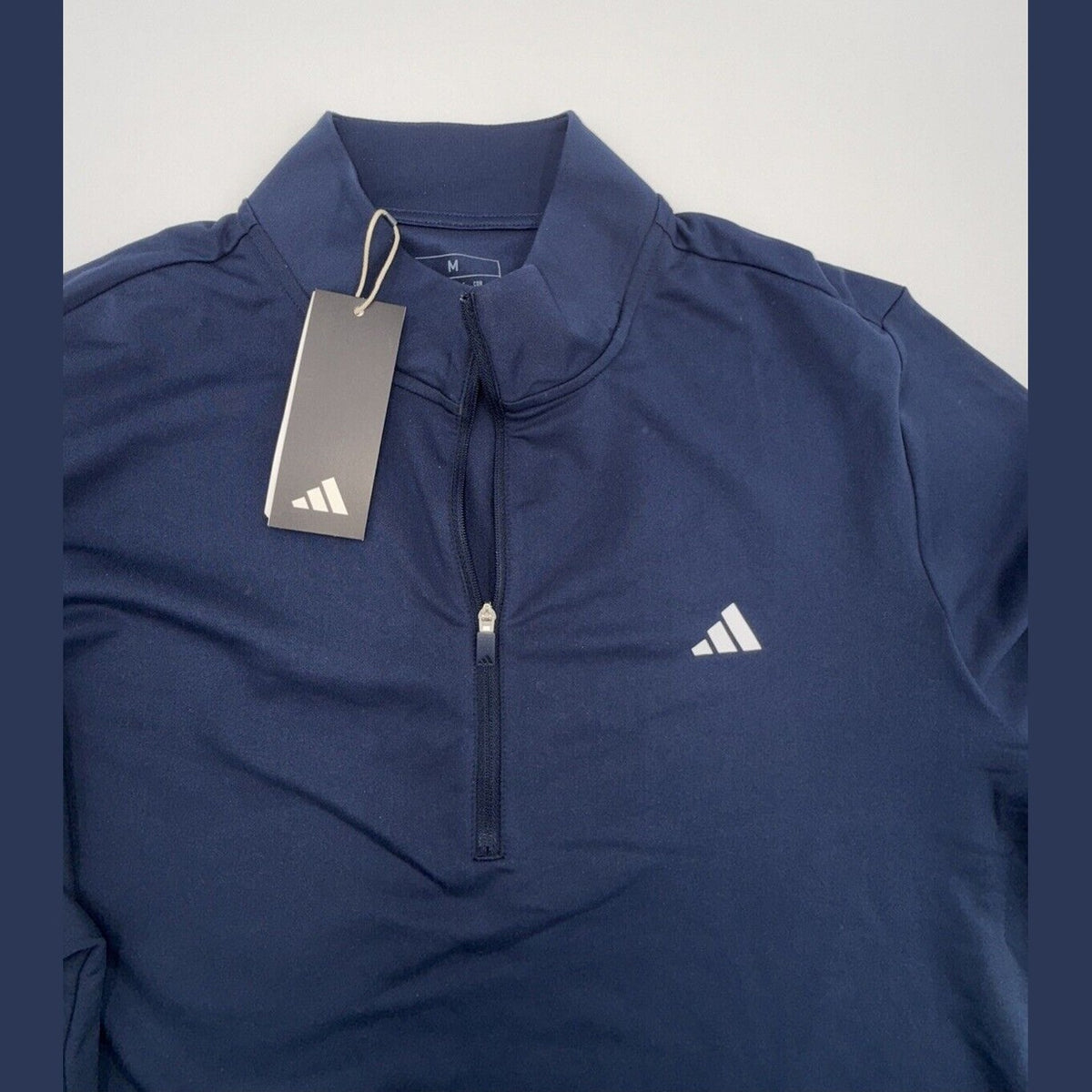 $70 adidas Men’s Adi 3 Stripes Lightweight 1/2 Zip Pullover- Navy - Medium - New