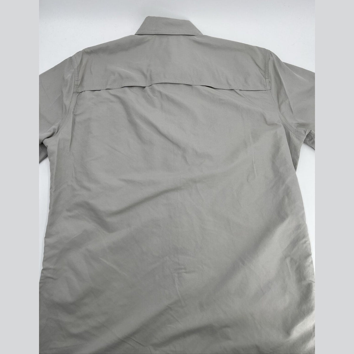 $60 Eddie Bauer Men's Ripstop Guide Short Sleeve Shirt-Light Gray-Medium-New