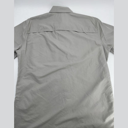 $60 Eddie Bauer Men's Ripstop Guide Short Sleeve Shirt-Light Gray-Medium-New