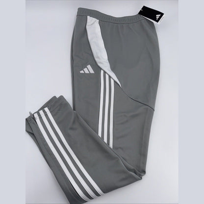 $50 Adidas Men's Tiro 24 Slim Training Pants- Grey On White-Large Tall (32L) New