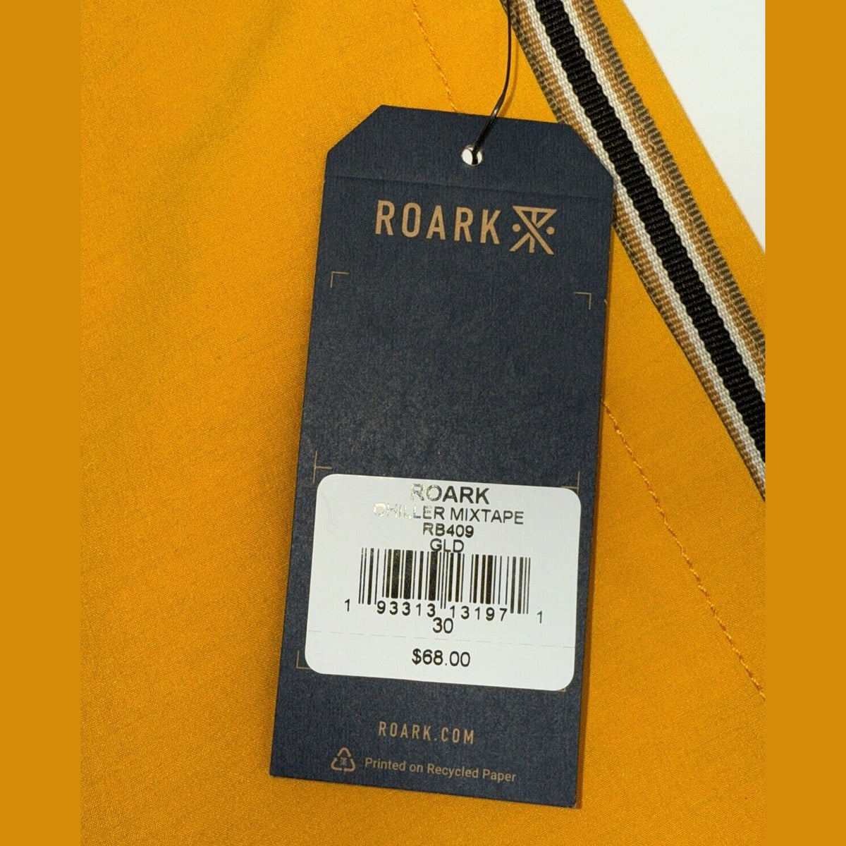 $68 Roark Men’s Chiller 17” Mixtape Boardshorts Trunks-Gold Yellow -30W- New Tag